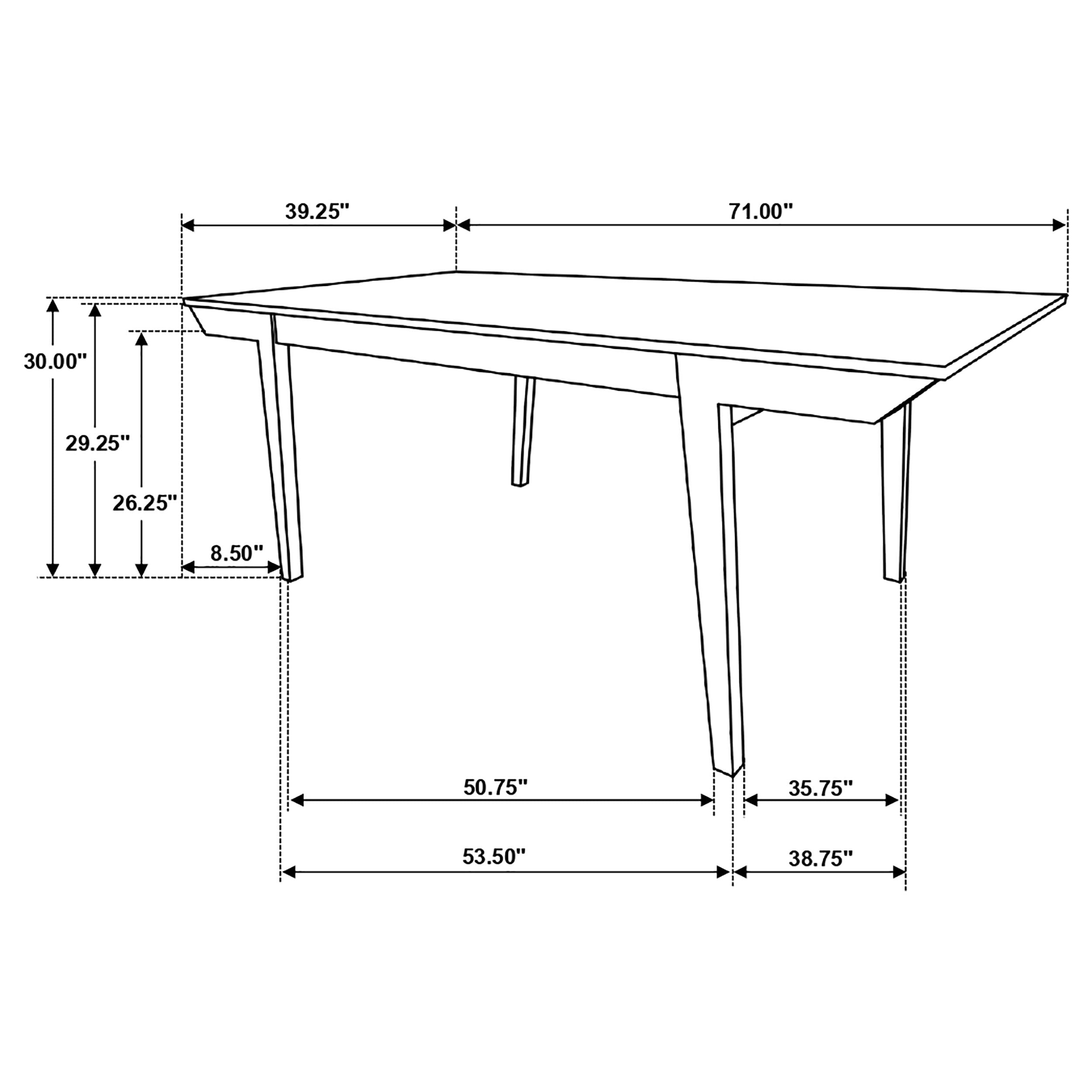 Nogales  Rectangular Dining Table Set Natural Acacia and Off White