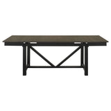 Malia Rectangular Dining Table with Refractory Extension Leaf Black