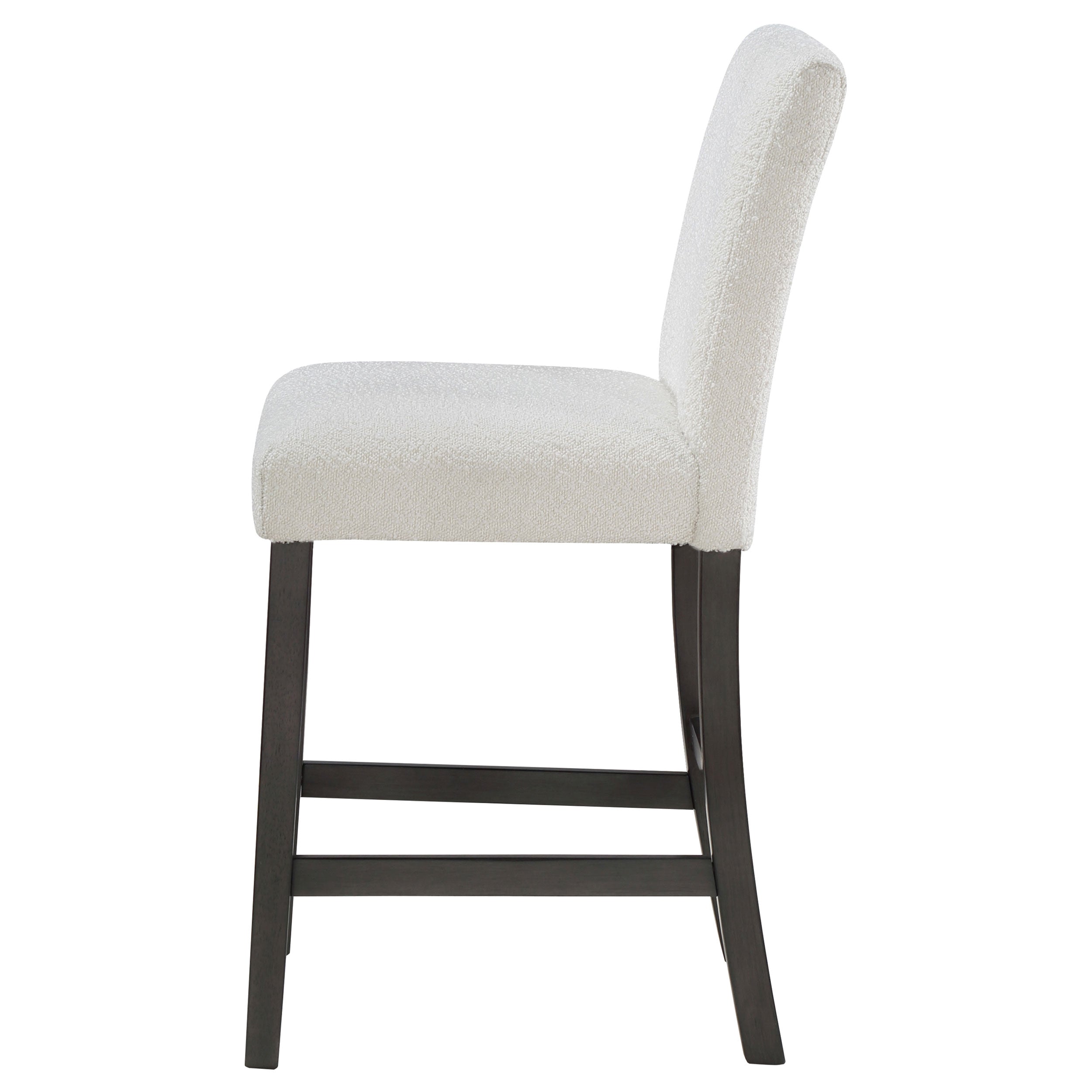 Alba Boucle Upholstered Counter Height Dining Chair White and Charcoal Grey (Set of 2)