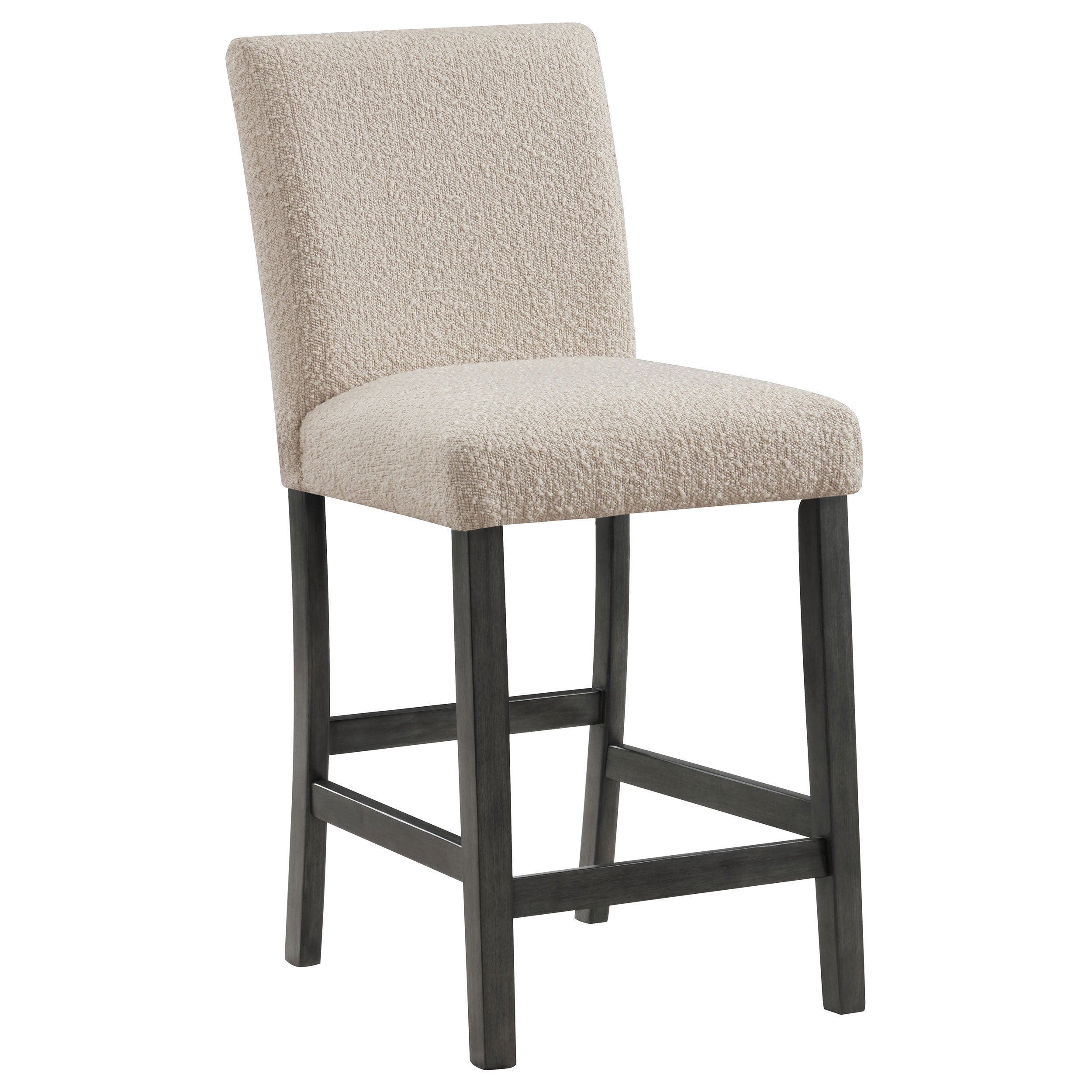 Alba Boucle Upholstered Counter Height Dining Chair White and Charcoal Grey (Set of 2)