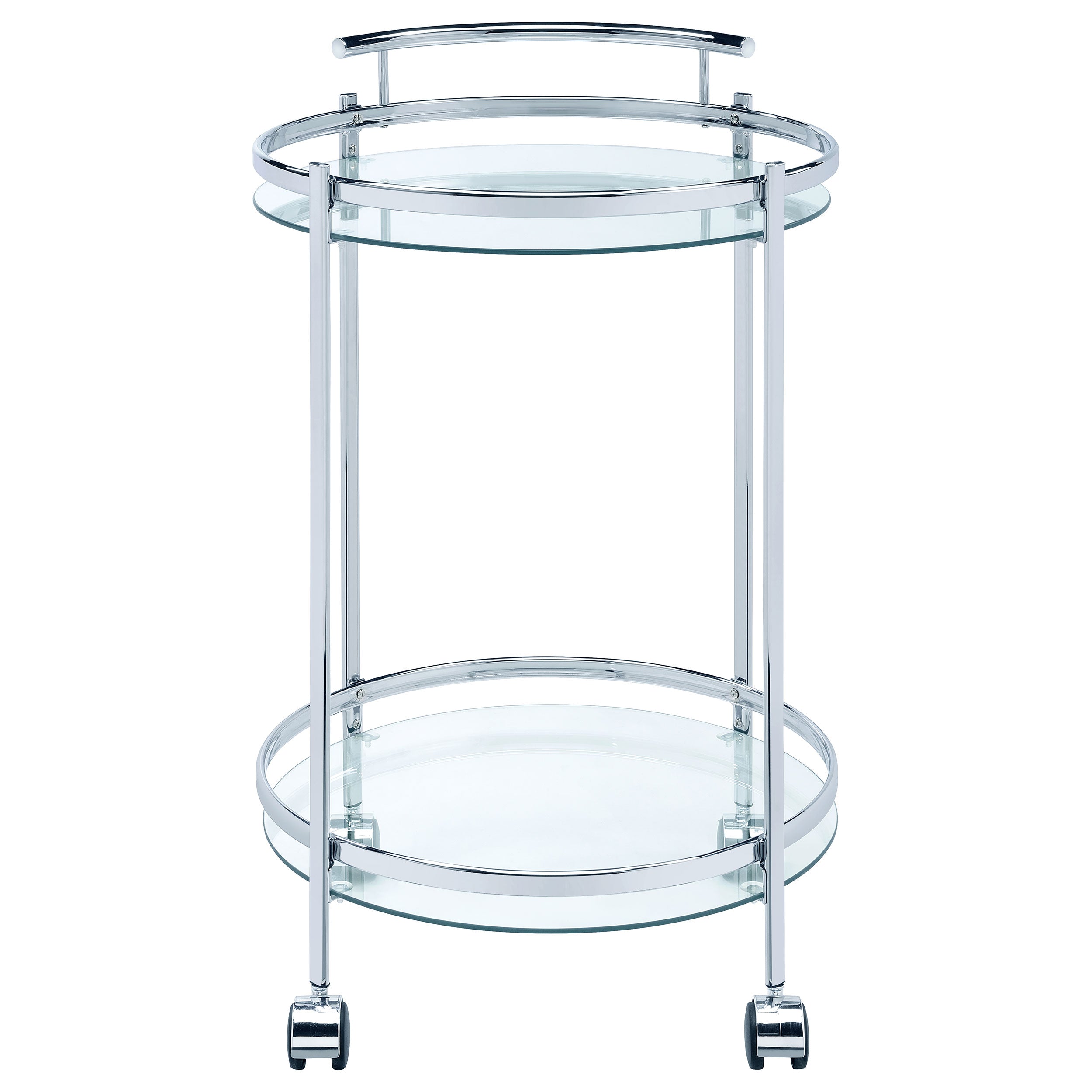 Chrissy 2-tier Round Glass Bar Cart Brass