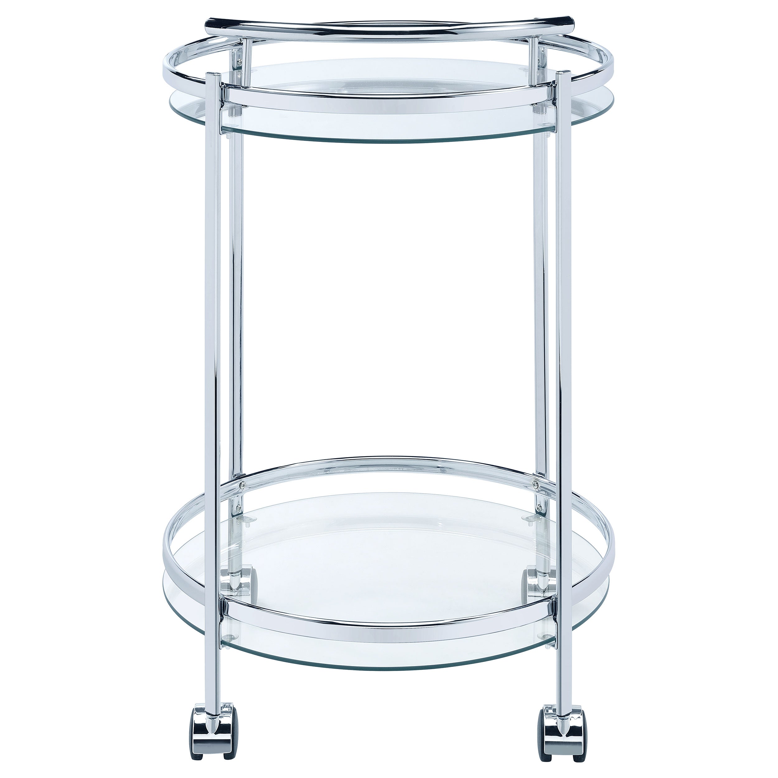 Chrissy 2-tier Round Glass Bar Cart Brass