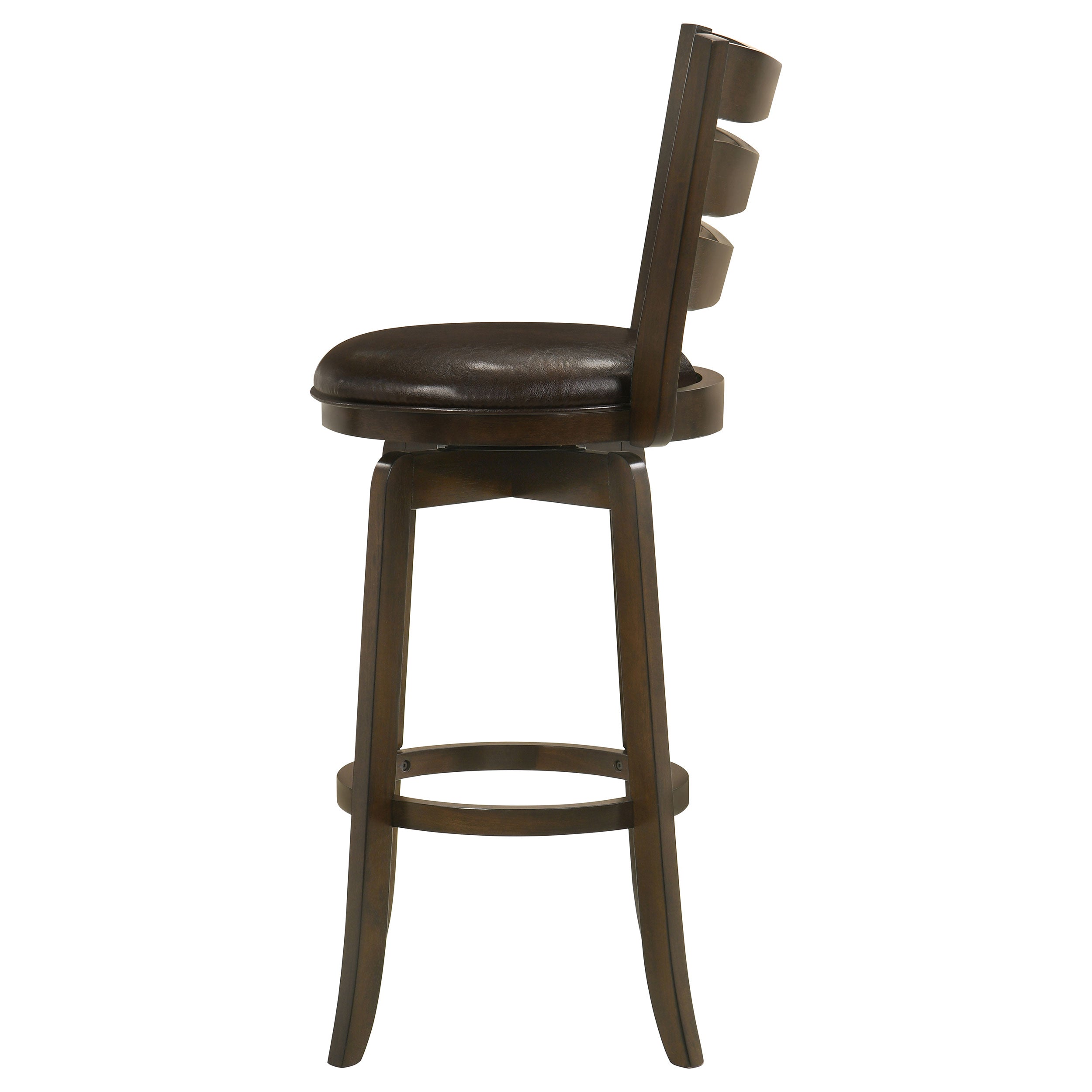 Murphy Ladder Back Counter Height Swivel Bar Stool Dark Cherry and Brown