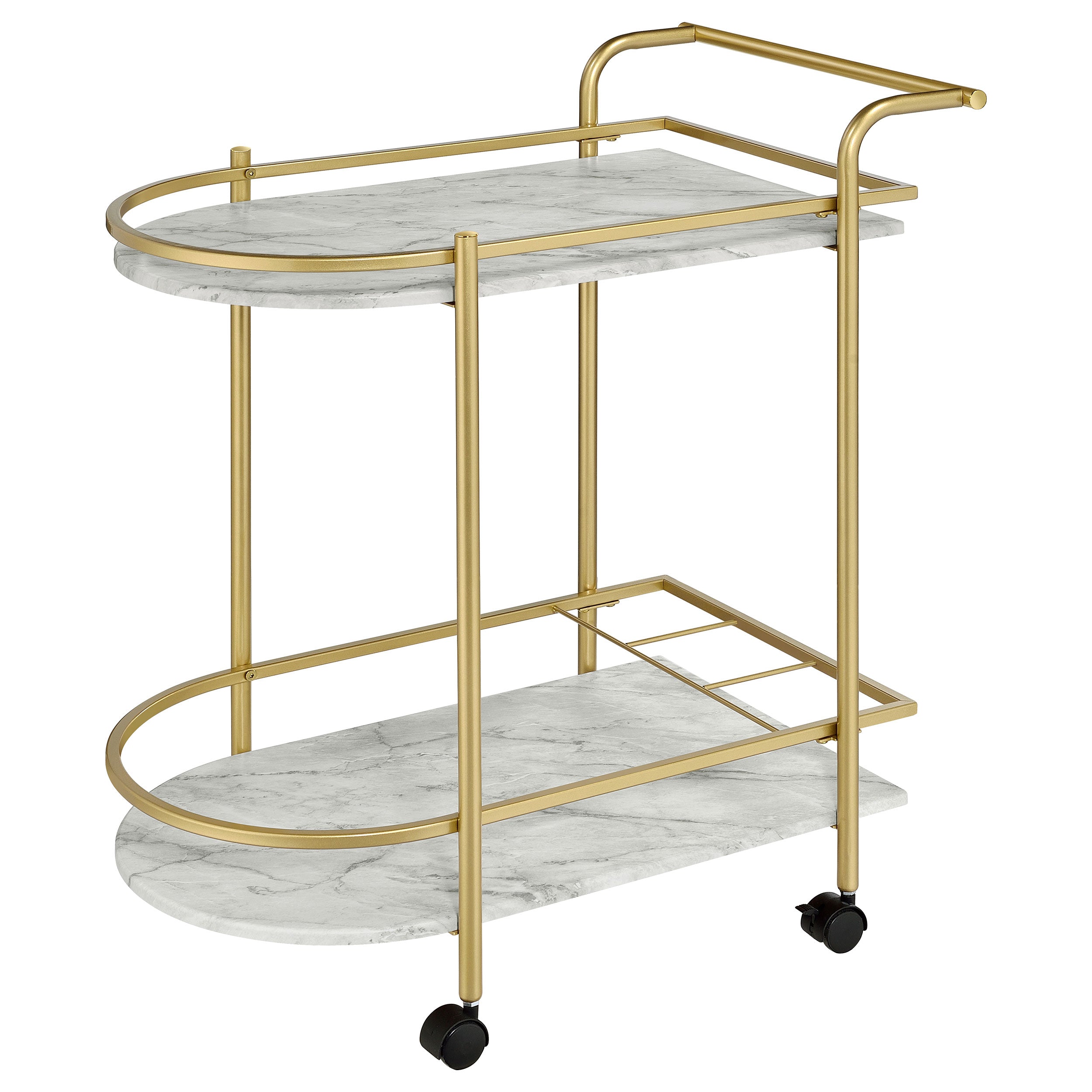 Desiree 2-tier Bar Cart with Casters Black