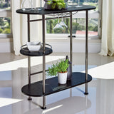 Ferguson 3-tier Bar Unit Black Nickel and Black Oak