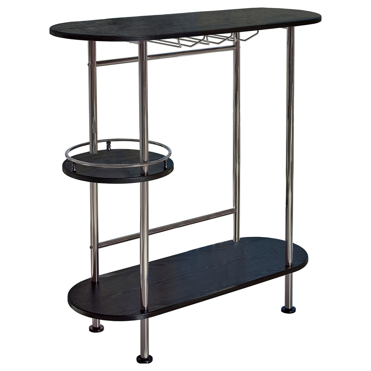 Ferguson 3-tier Bar Unit Black Nickel and Black Oak