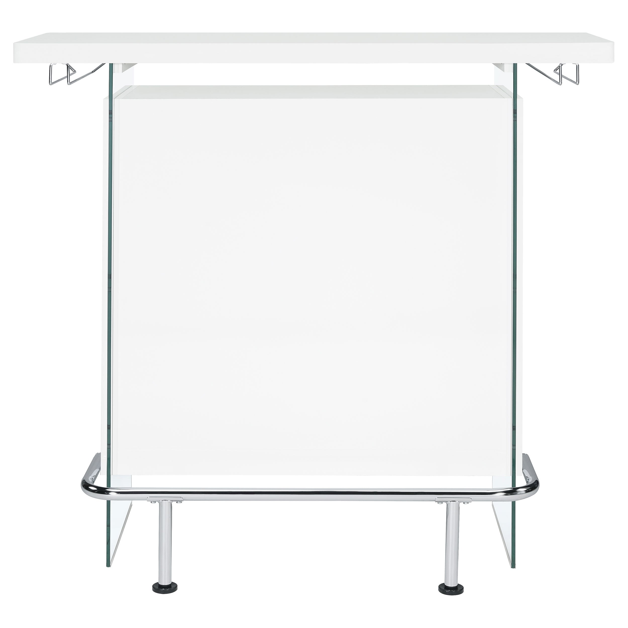 Acosta Rectangular Bar Unit with Footrest and Glass Side Panels