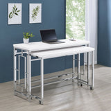 Jackson  Multipurpose Counter Height Table Set White and Chrome