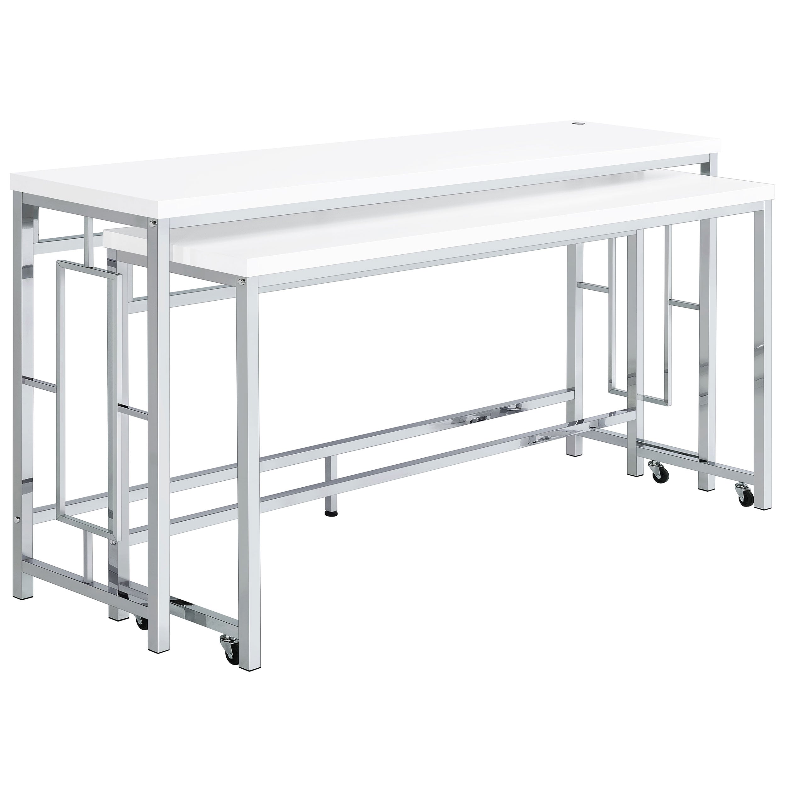 Jackson  Multipurpose Counter Height Table Set White and Chrome