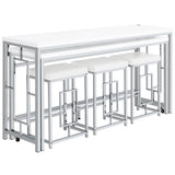 Jackson  Multipurpose Counter Height Table Set White and Chrome