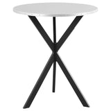 Kenzo Round Metal Top Bar Table Silver and Sandy Black