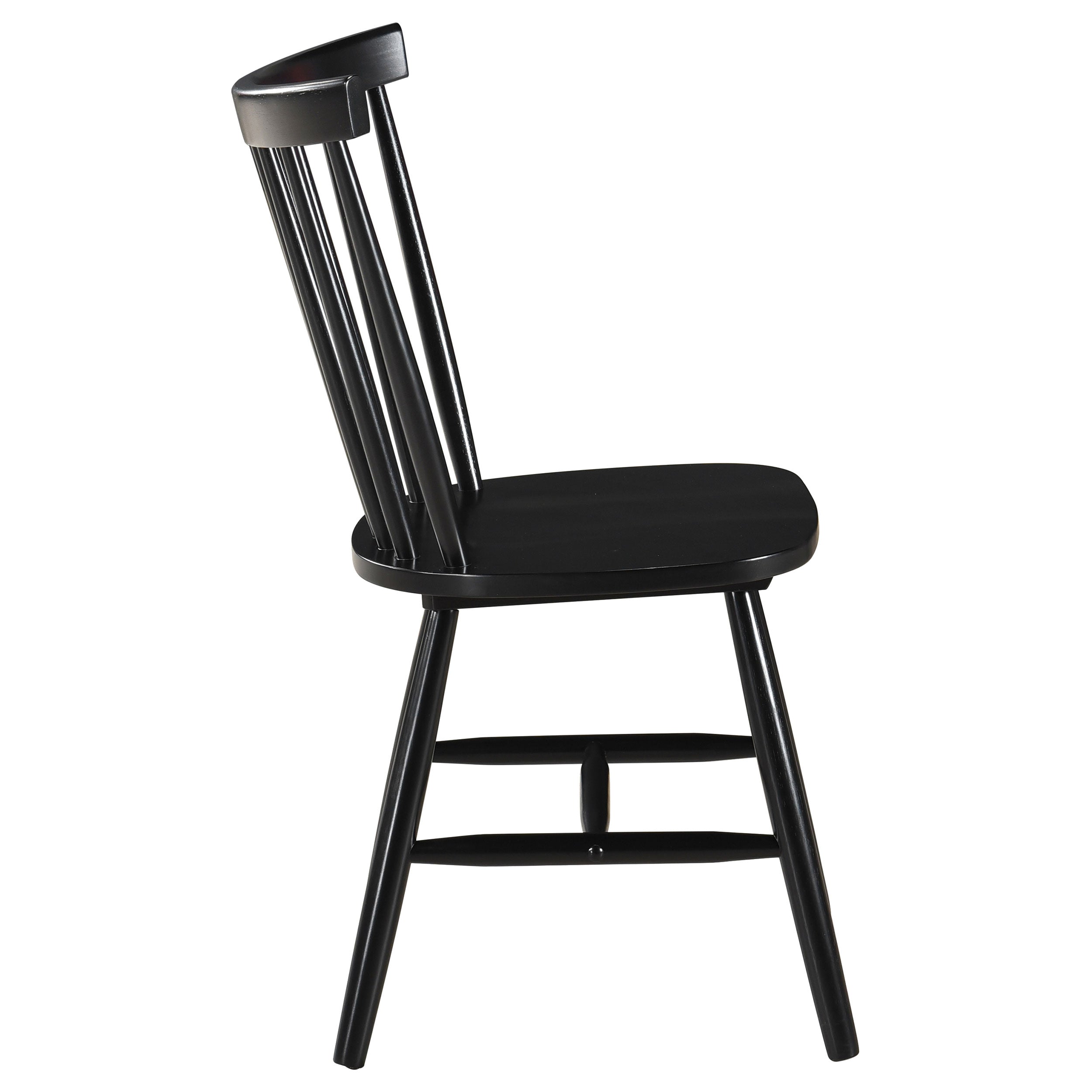 Hollyoak Windsor Wood Dining Side Chair Black (Set of 2)