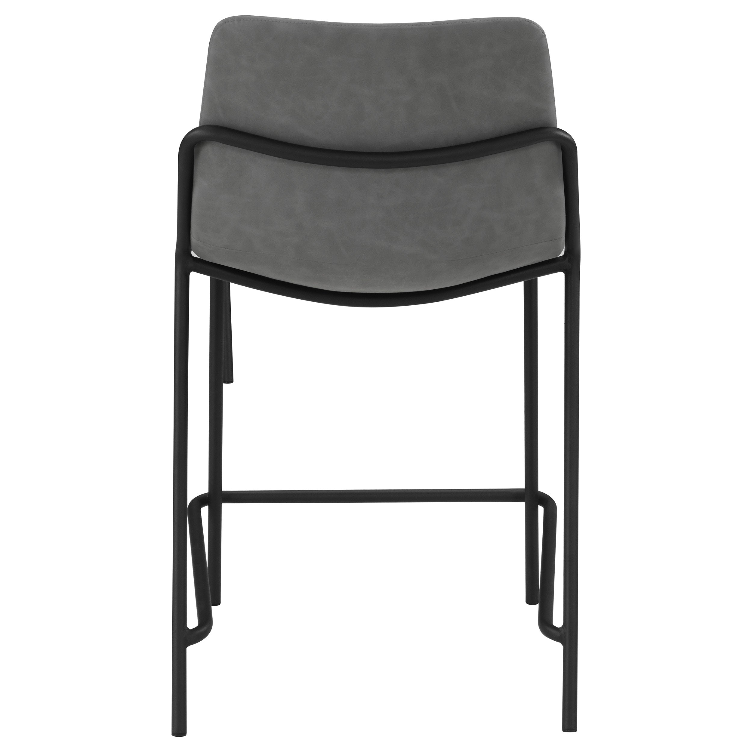 Earnest Solid Back Upholstered Bar Stools Grey and Black (Set of 2)