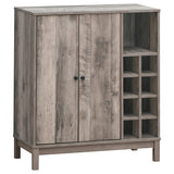 Cheyenne 2-door Wine Cabinet with Stemware Rack Weathered Acacia