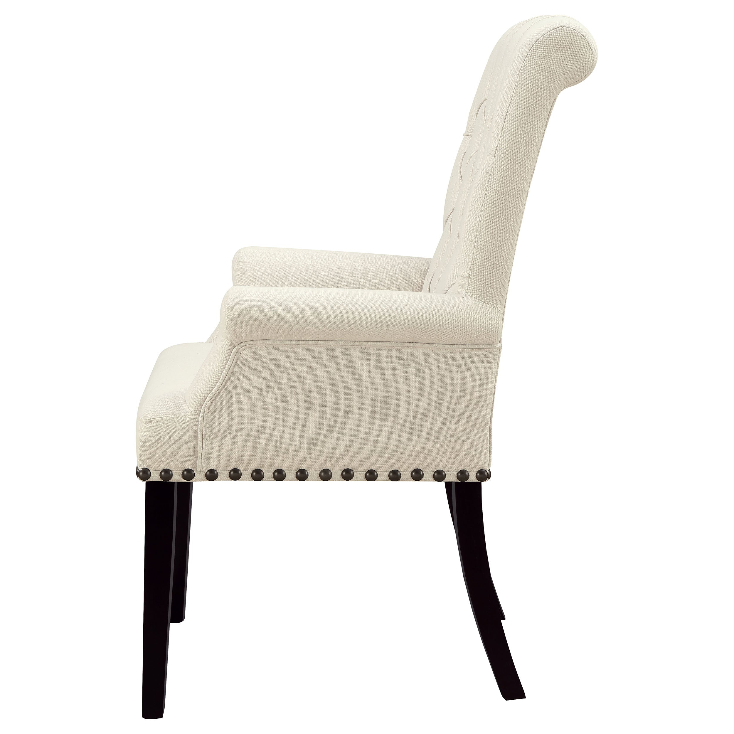 Alana Tufted Back Upholstered Arm Chair Beige