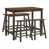 Connie  Counter Height Set Chestnut and Dark Brown