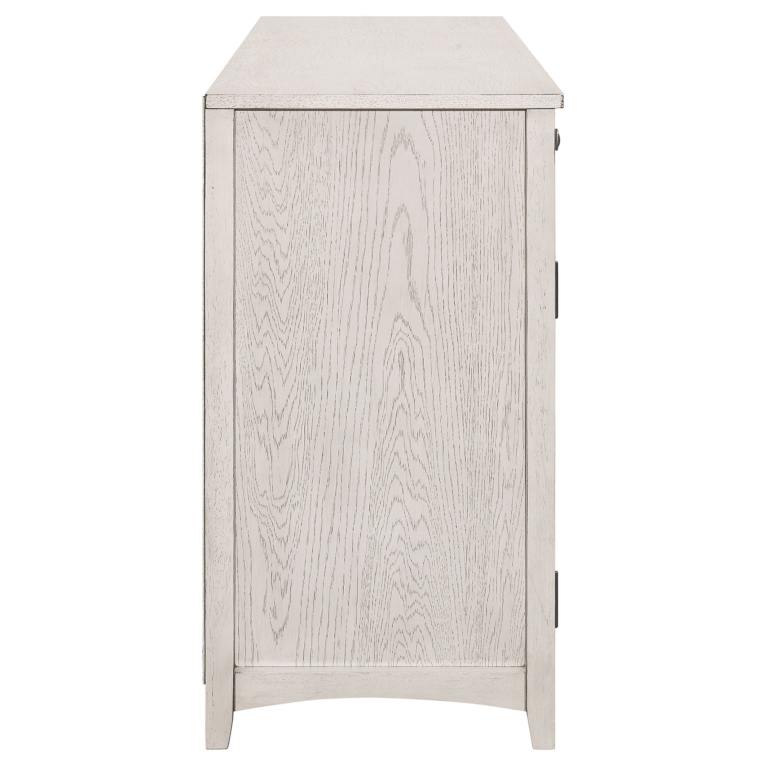 Kirby 3-drawer Rectangular Server with Adjustable Shelves Natural and Rustic Off White