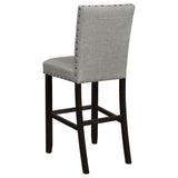 Kentfield Solid Back Upholstered Bar Stools Grey and Antique Noir (Set of 2)