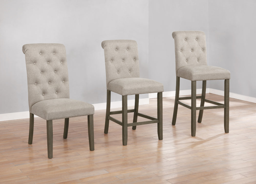 Balboa Tufted Back Side Chairs Rustic Brown and Grey (Set of 2)