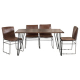 Topeka  Dining Set Mango Cocoa and Gunmetal