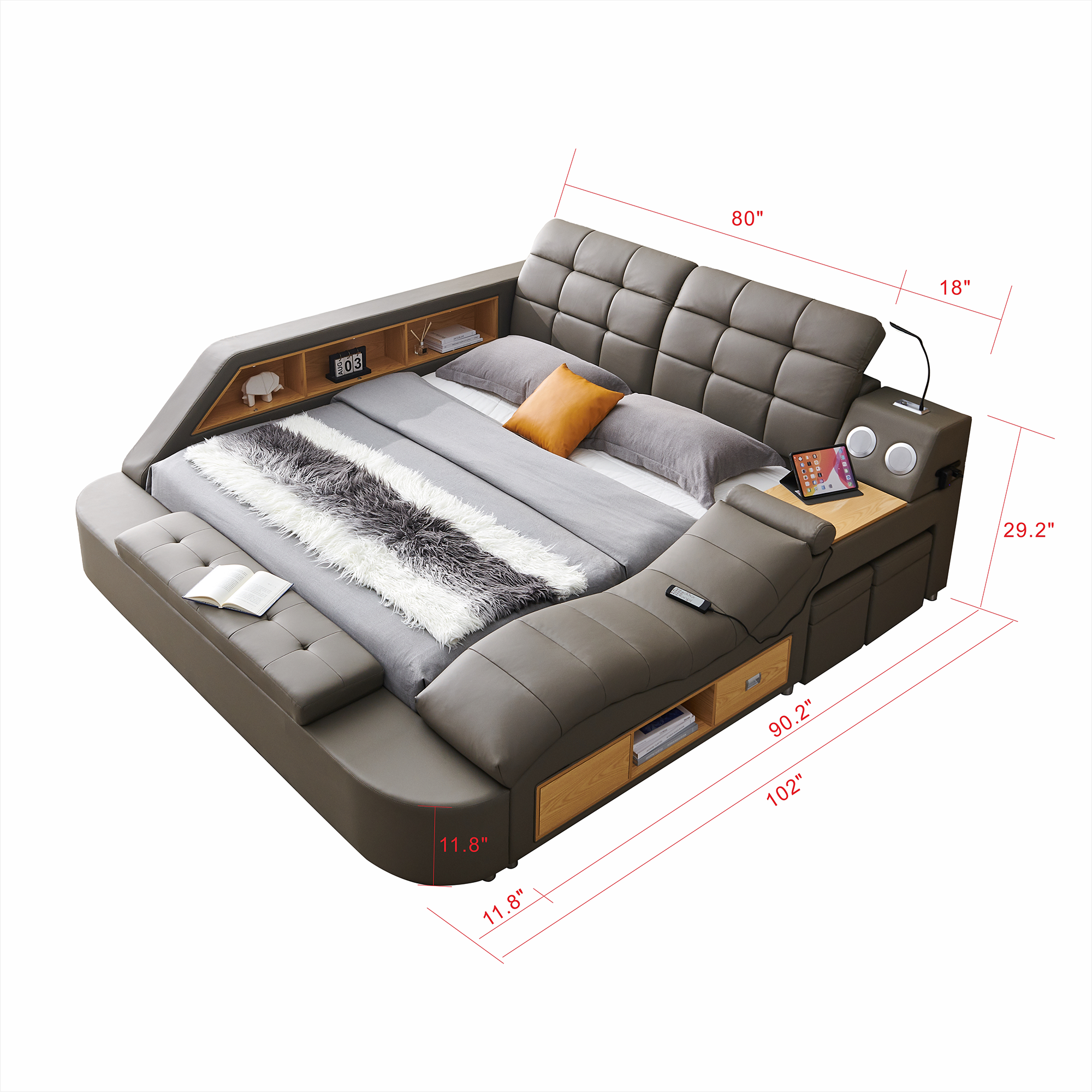 Fatbardh Leather Bed