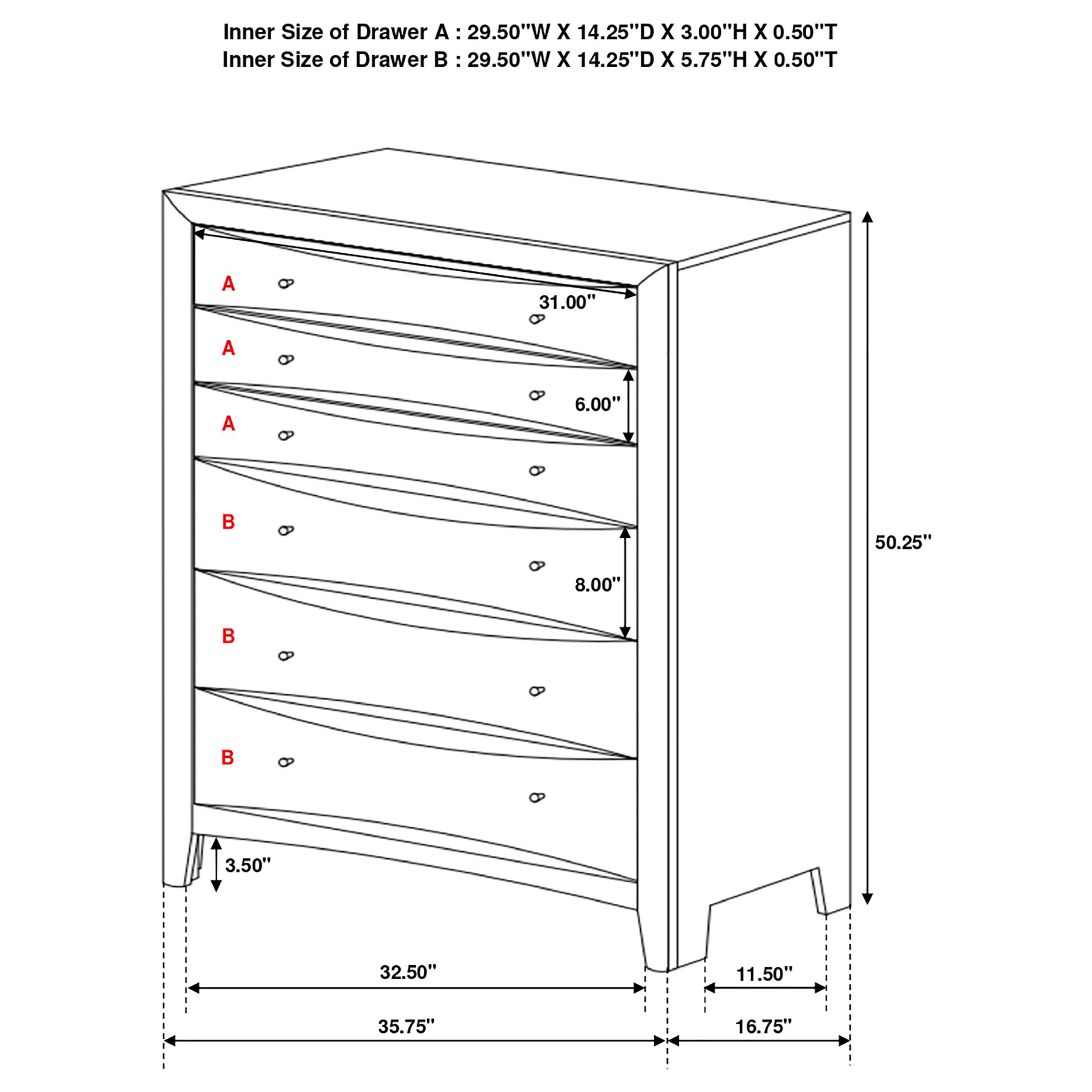 Phoenix 6-drawer Chest Deep Cappuccino