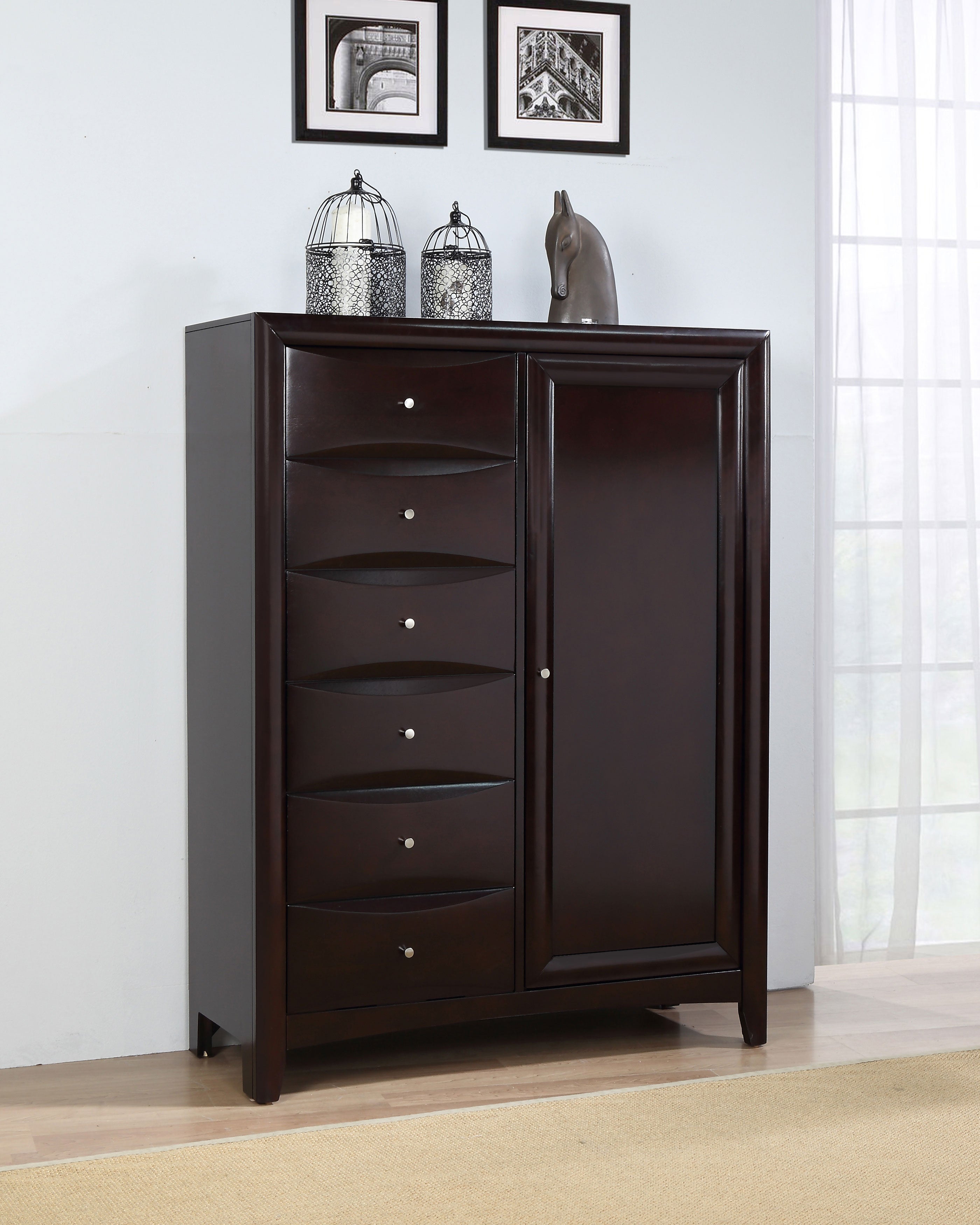 Phoenix 6-drawer Door Chest Deep Cappuccino