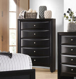 Briana Rectangular 5-drawer Chest Black