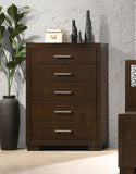 Jessica 5-drawer Chest Cappuccino