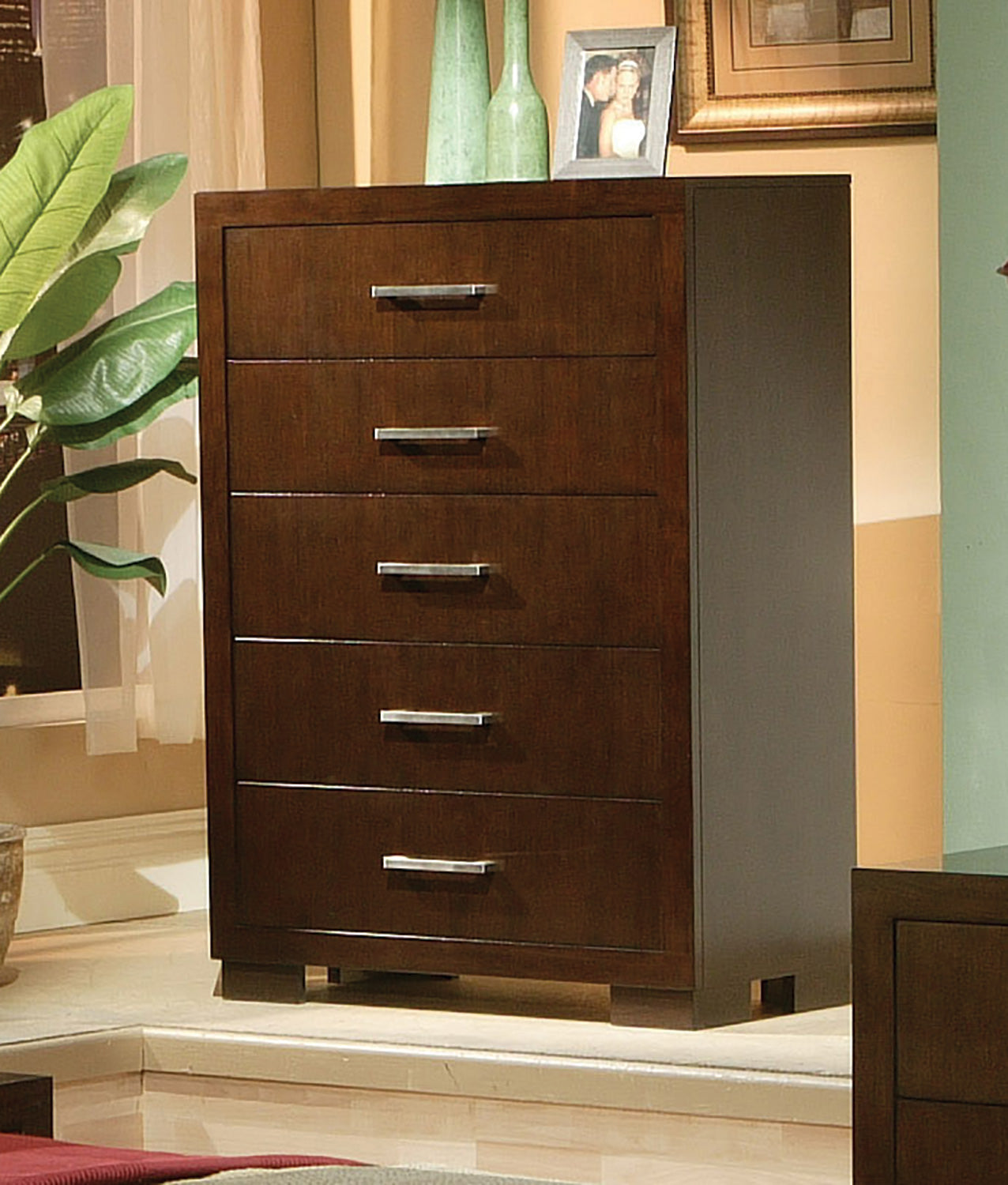 Jessica 5-drawer Chest Cappuccino