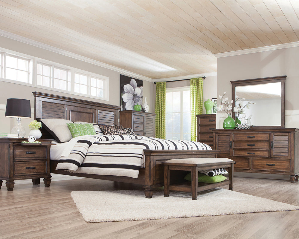 Franco   Storage Bedroom Set Burnished Oak