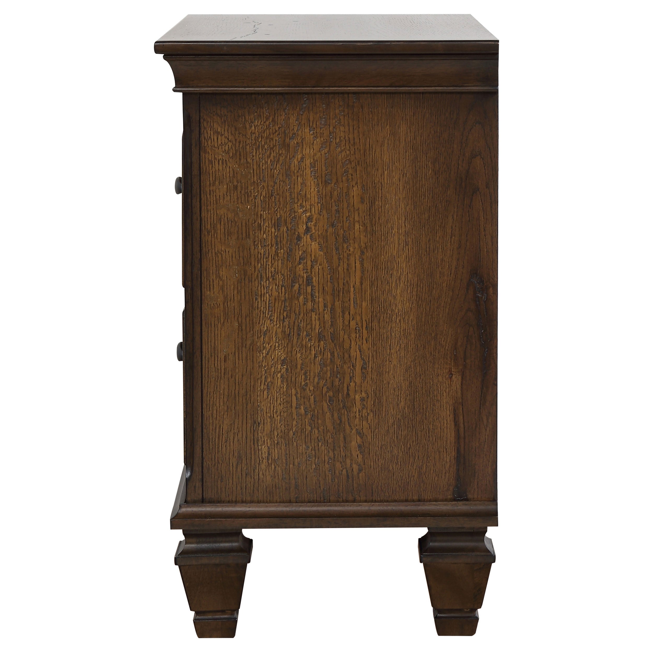 Franco 2-drawer Nightstand with Pull Out Tray Burnished Oak