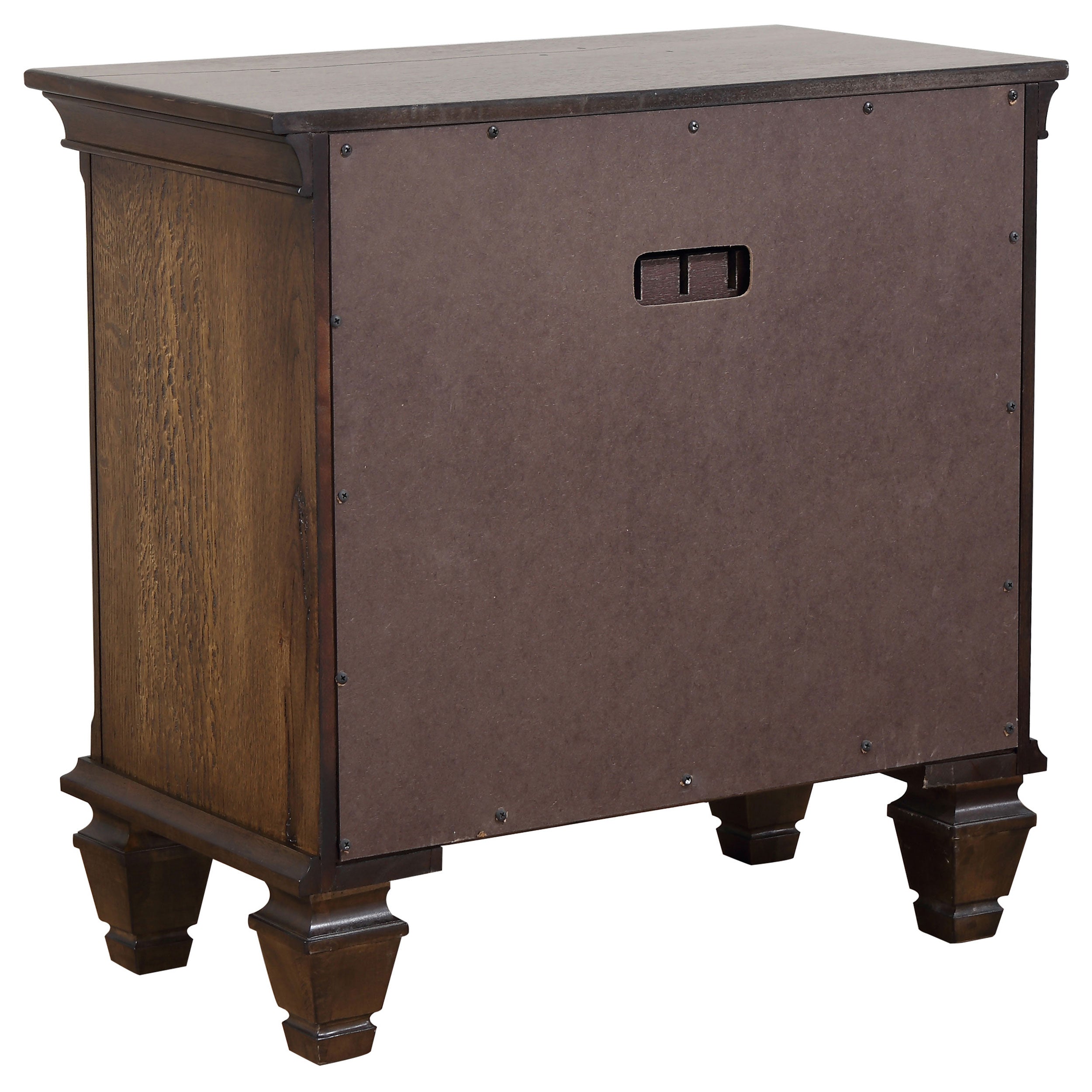 Franco 2-drawer Nightstand with Pull Out Tray Burnished Oak