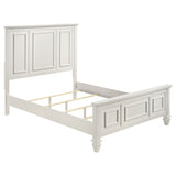 Sandy Beach  Panel Bed with High Headboard Cream White