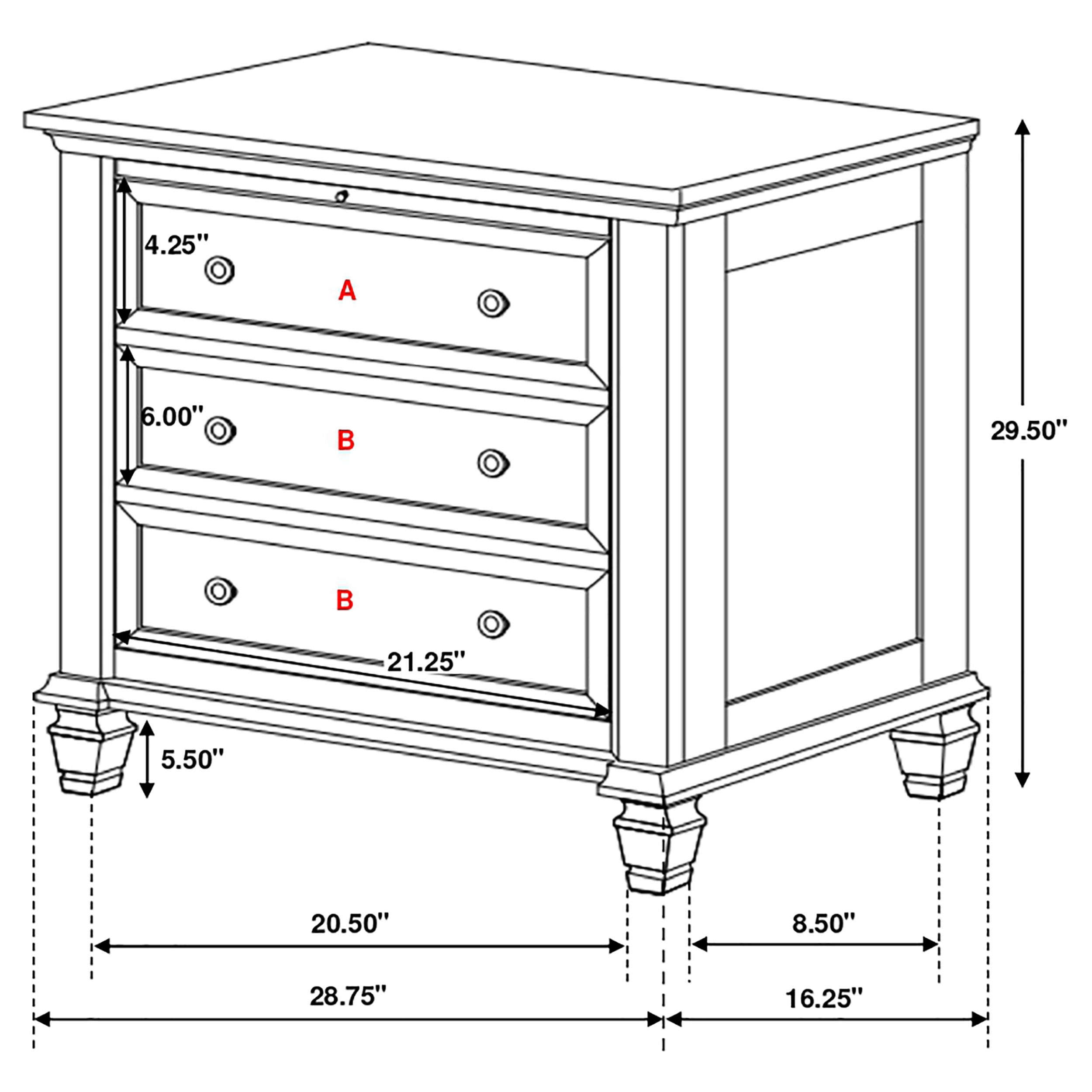 Sandy Beach Bedroom Set with High Headboard