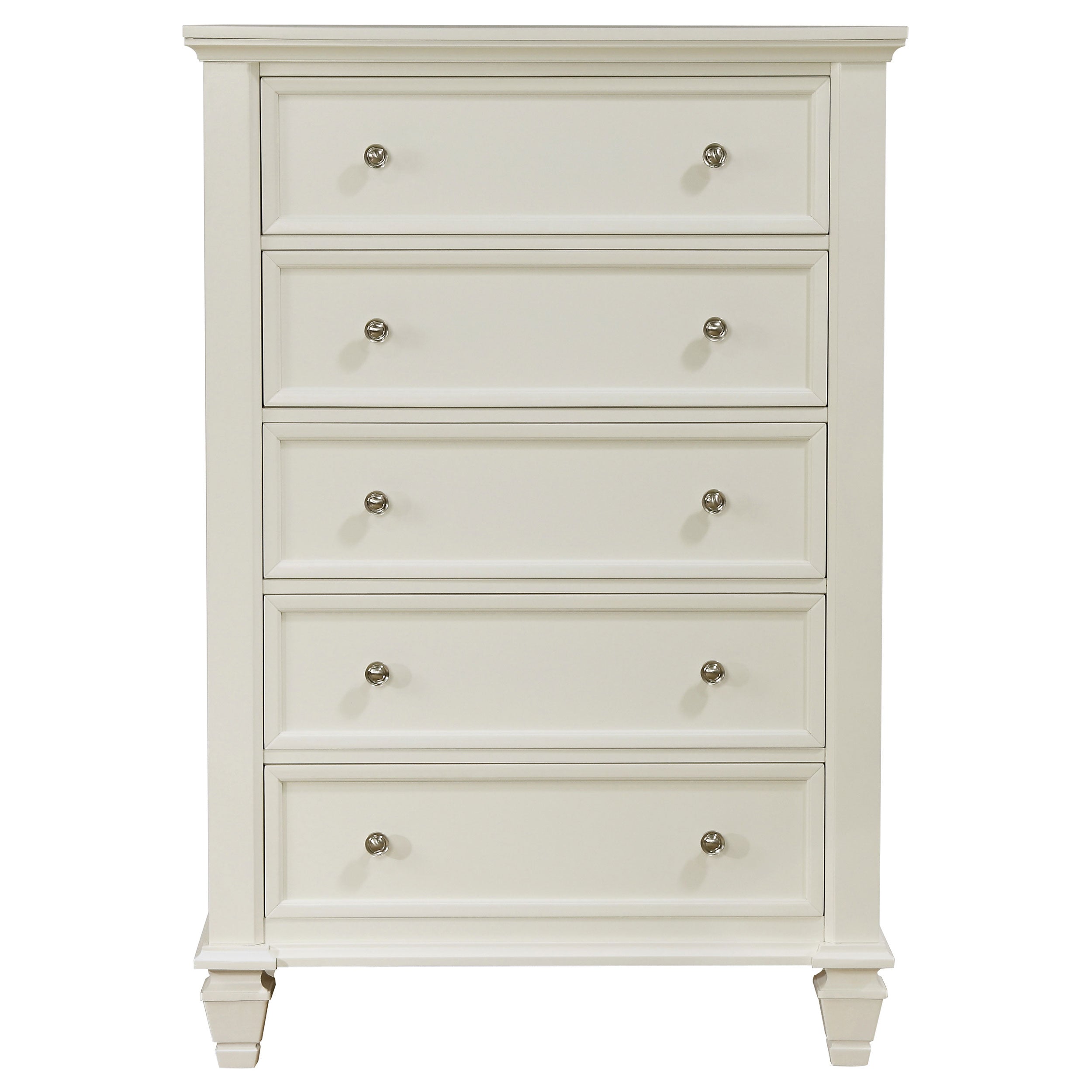 Sandy Beach 5-drawer Rectangular Chest Cream White