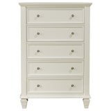 Sandy Beach 5-drawer Rectangular Chest Cream White