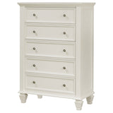 Sandy Beach 5-drawer Rectangular Chest Cream White