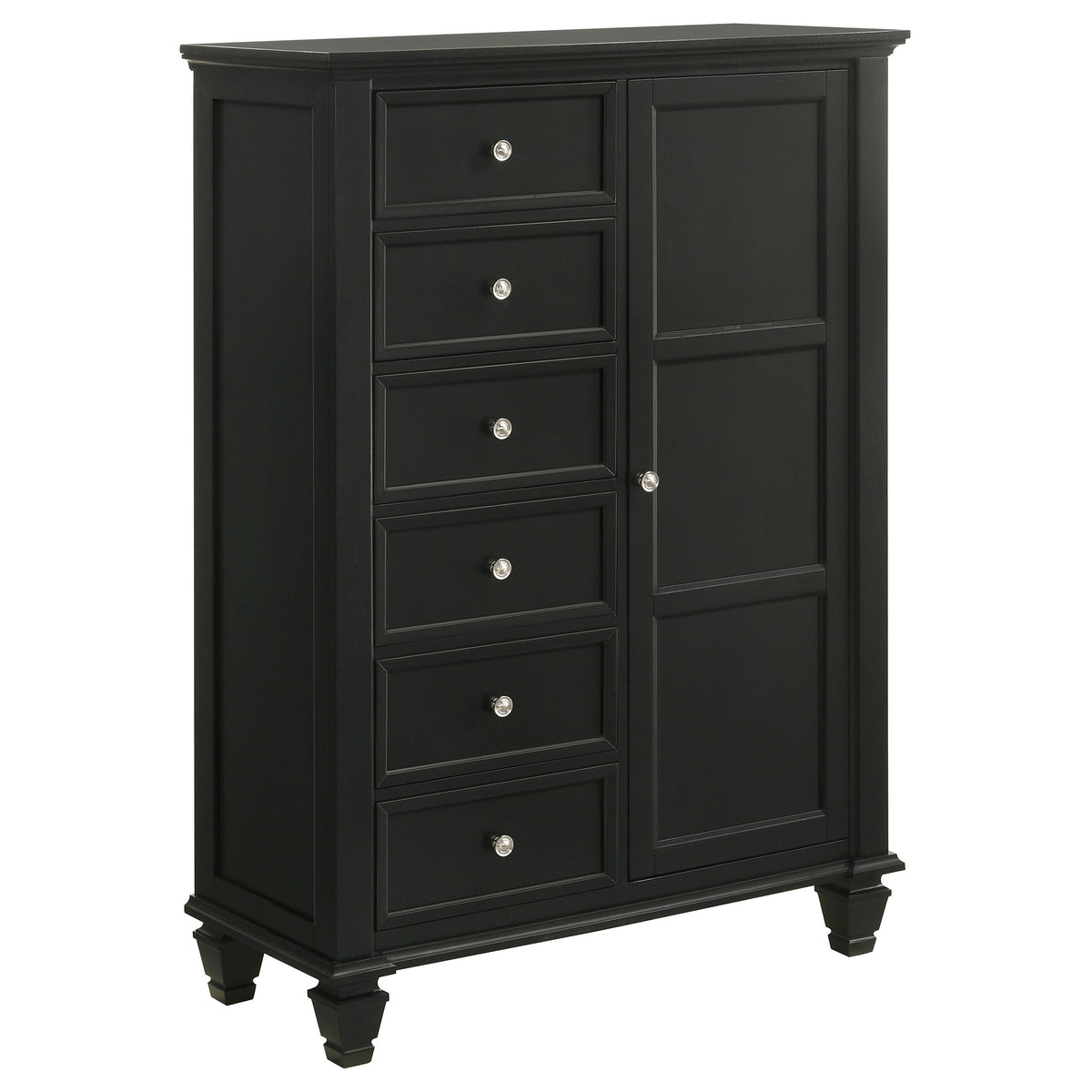 Sandy Beach Door Chest with Concealed Storage Black