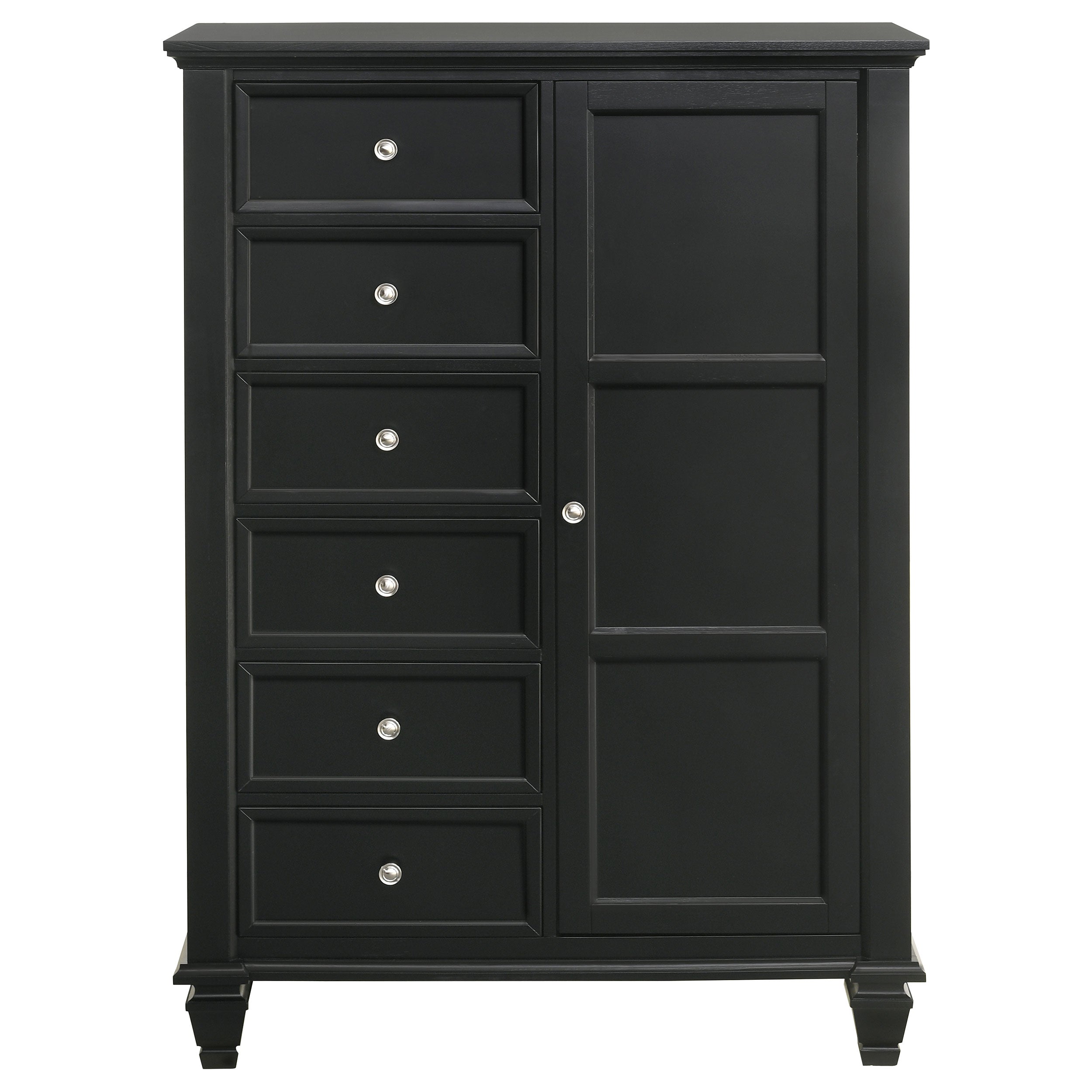 Sandy Beach Door Chest with Concealed Storage Black