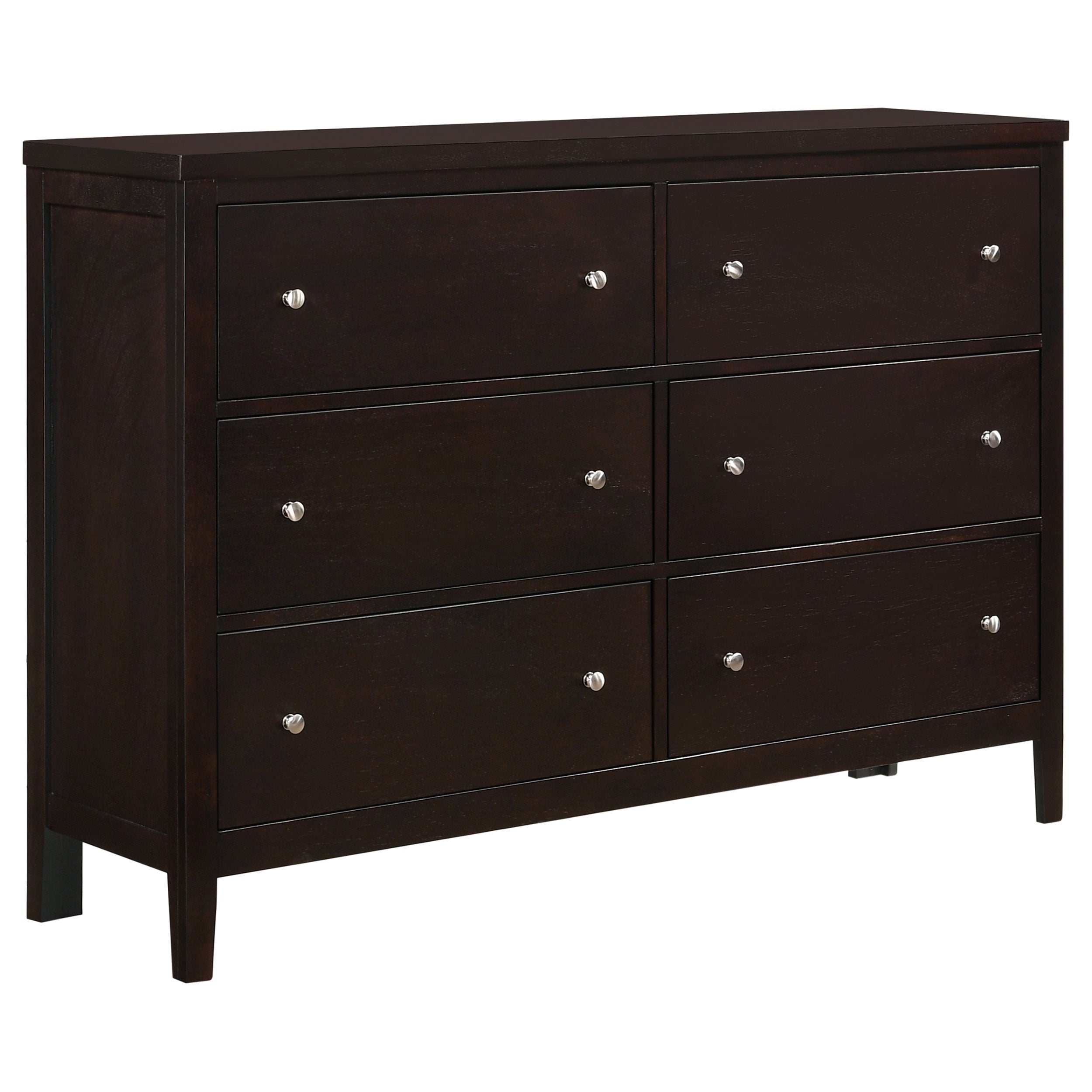 Carlton 6-drawer Rectangular Dresser with Mirror Cappuccino