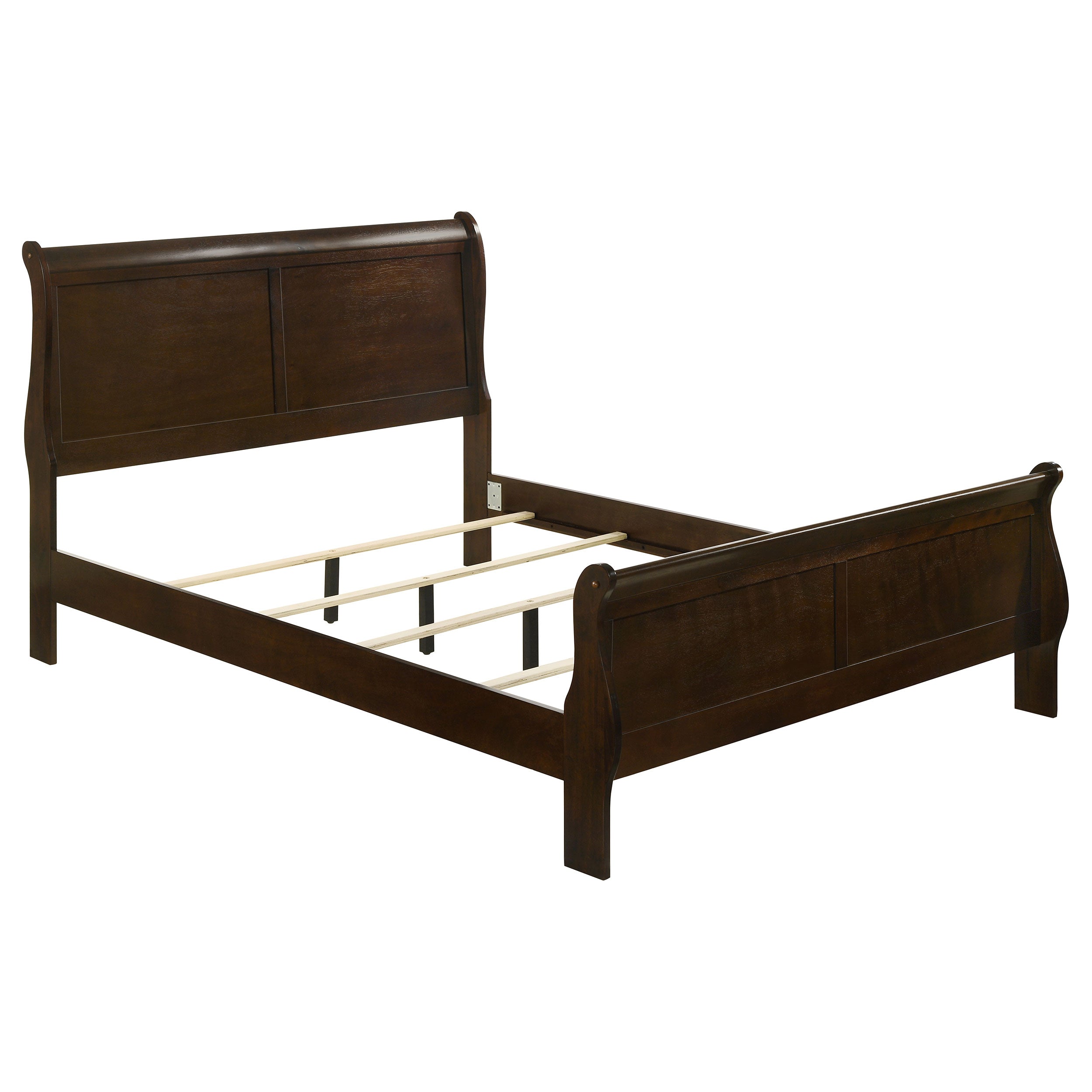 Louis Philippe  Panel Sleigh Bed Cappuccino