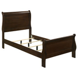 Louis Philippe  Panel Sleigh Bed Cappuccino