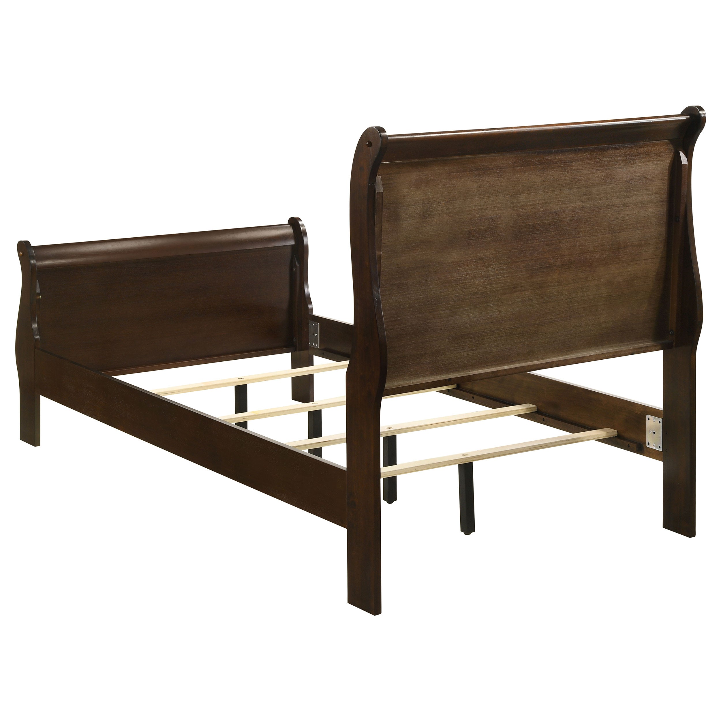 Louis Philippe  Panel Sleigh Bed Cappuccino