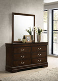 Louis Philippe 6-drawer Dresser with Mirror Cappuccino