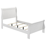 Louis Philippe 47-inch  Sleigh Panel Bed White