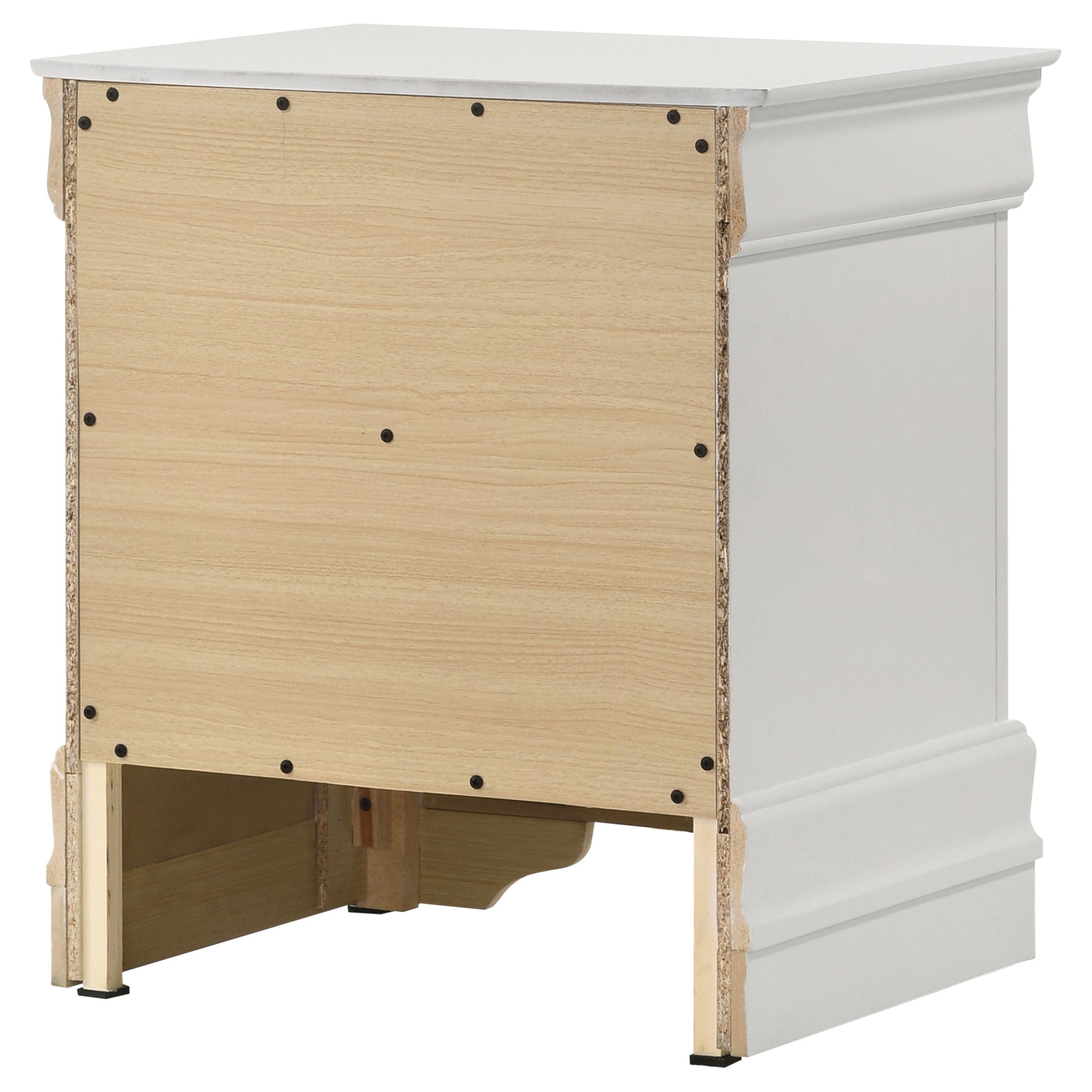 Louis Philippe 2-drawer Nightstand Bedside Table White