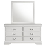 Louis Philippe 6-drawer Dresser and Mirror White