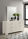 Jessica 6-drawer Dresser with Mirror White