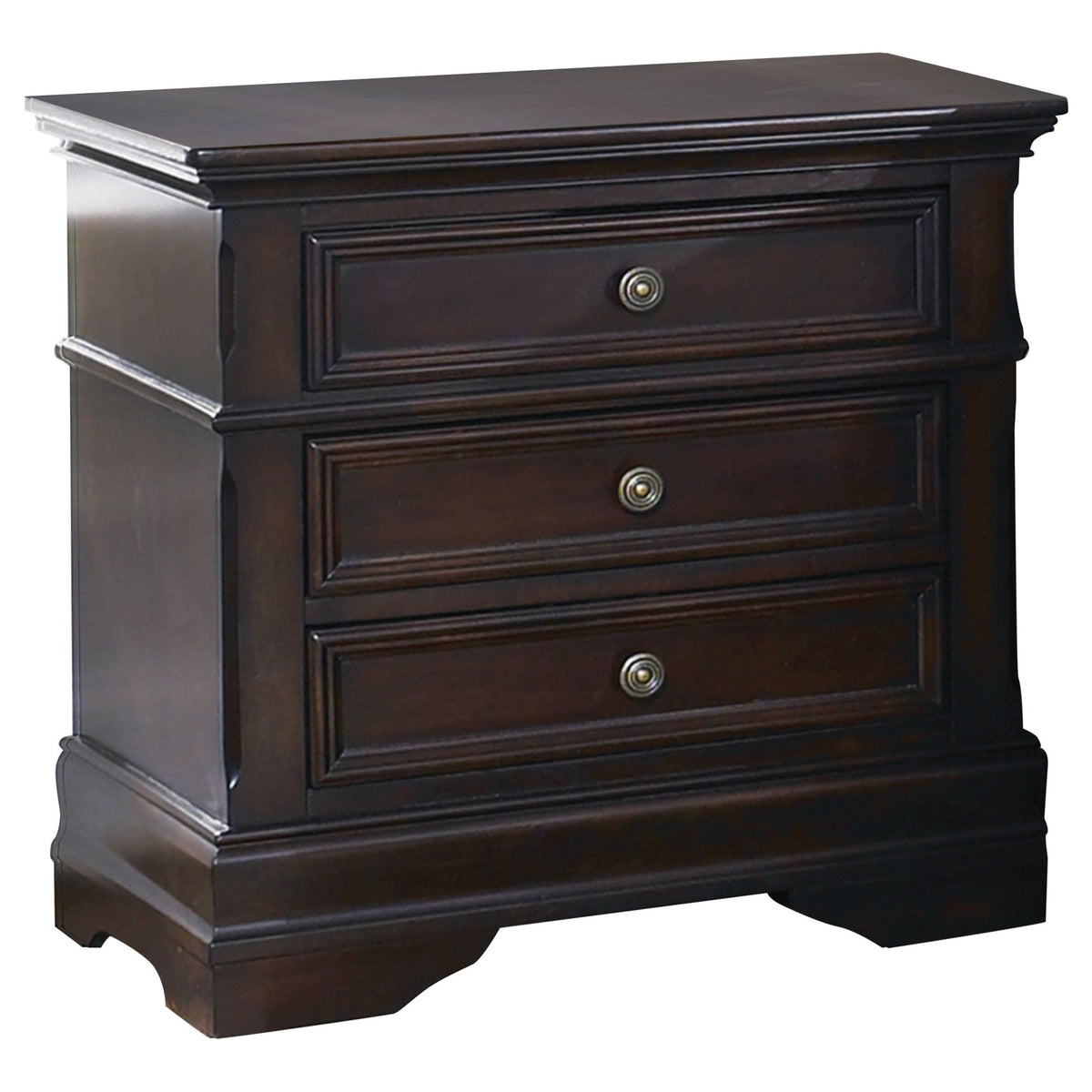 Cambridge 3-drawer Rectangular Nightstand Cappuccino